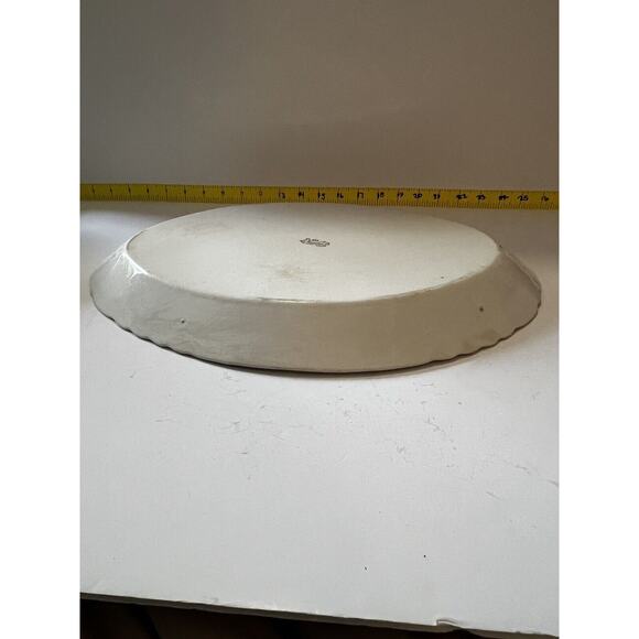 Vintage Platter "Naomi" Floral Scalloped Edge 17” Serving Dish Plate Pink Roses - Picture 13 of 15